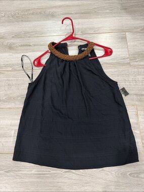 Karl Lagerfeld Black Beaded Neck Halter top XS